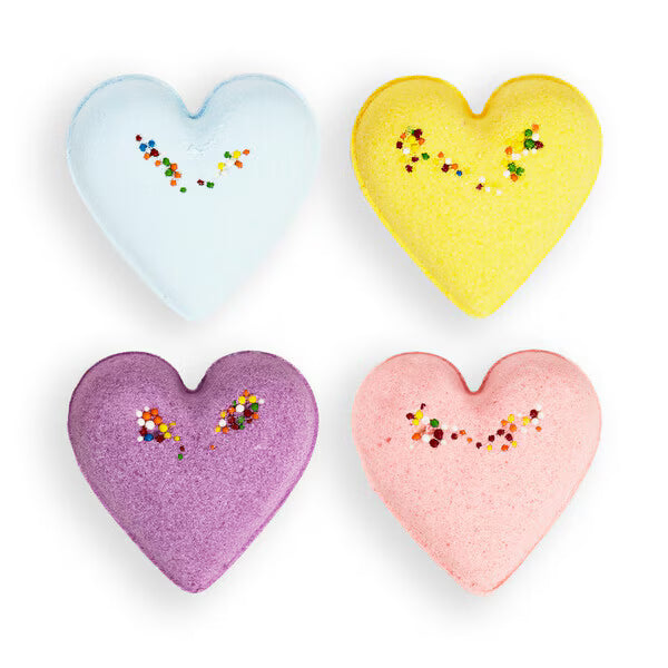 I Heart Revolution heart shaped bath fizzers 4 pack, UK version