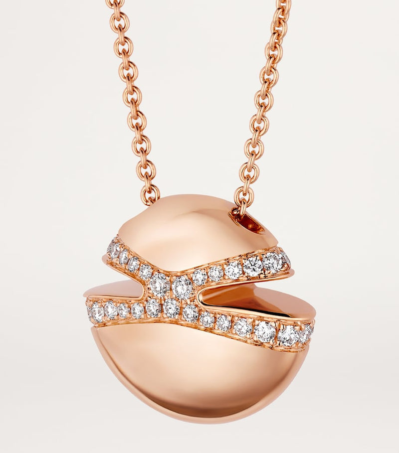 Bvlgari rose gold diamond cabochon necklace - British product