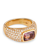 Jacquie Aiche yellow gold diamond kunzite ring, imported from the UK