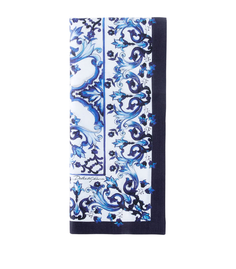 Dolce&Gabbana Majolica print cotton placemat and napkin set with 53x30cm placemat and 50x50cm napkin - British product