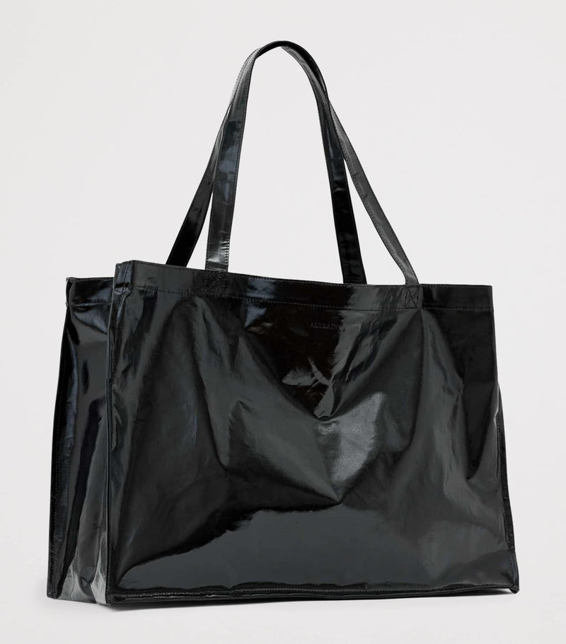 AllSaints large laminated tote bag in recycled polyester - British product