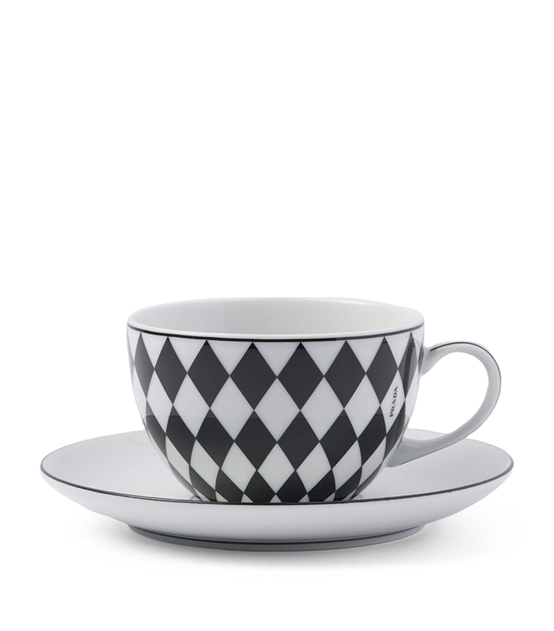 Prada chequerboard cappuccino set, imported from the UK