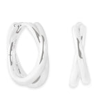 Astrid & Miyu silver crossover illusion hoop earrings 1.9cm, imported from the UK