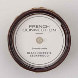 French Connection Black Cherry Cedarwood candle, imported from the UK