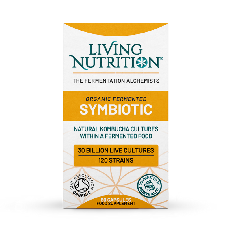 Living Nutrition Organic Fermented Symbiotic Capsules 60, UK version