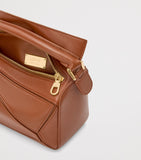LOEWE Mini Puzzle Bag smooth lambskin leather cuboid handbag, imported from the UK