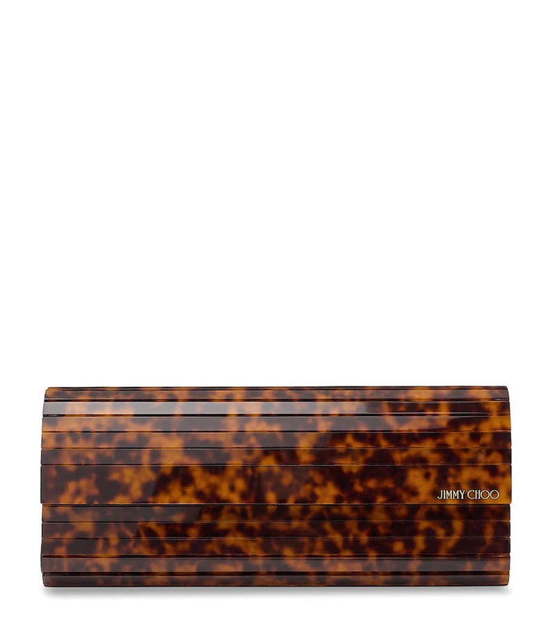 Jimmy Choo Sweetie panelled clutch bag tortoiseshell - British product