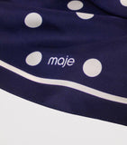 Maje silk polka-dot scarf 60x60cm, imported from the UK