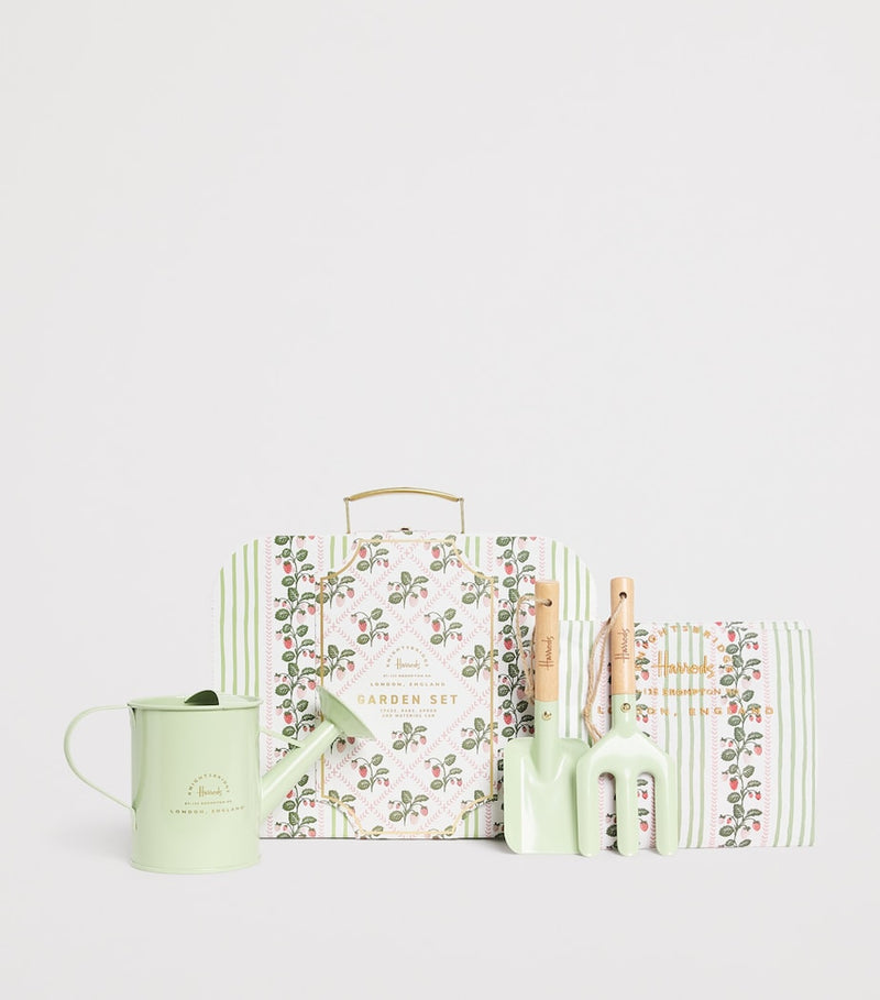 Harrods strawberry gardening suitcase set with tools, imported from the UK