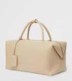 Max Mara large croc-embossed leather Boston bag (British brand)
