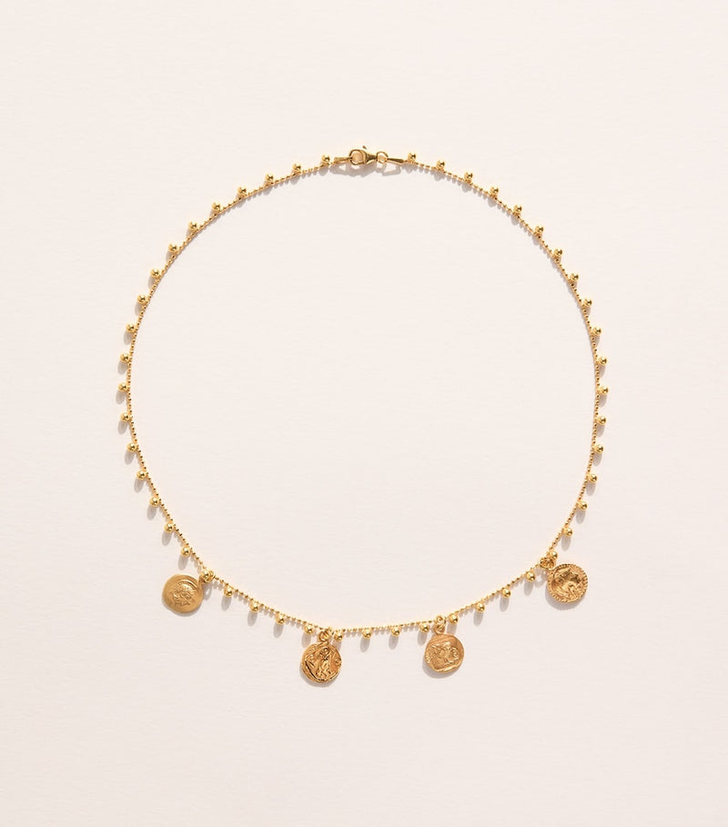 Hermina Athens gold-plated Athena charm necklace, UK version