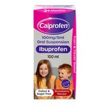 Superdrug Calprofen Ibuprofen Suspension Strawberry Sugar Free Childrens Medicine 100ml- Buy online at McGrocer