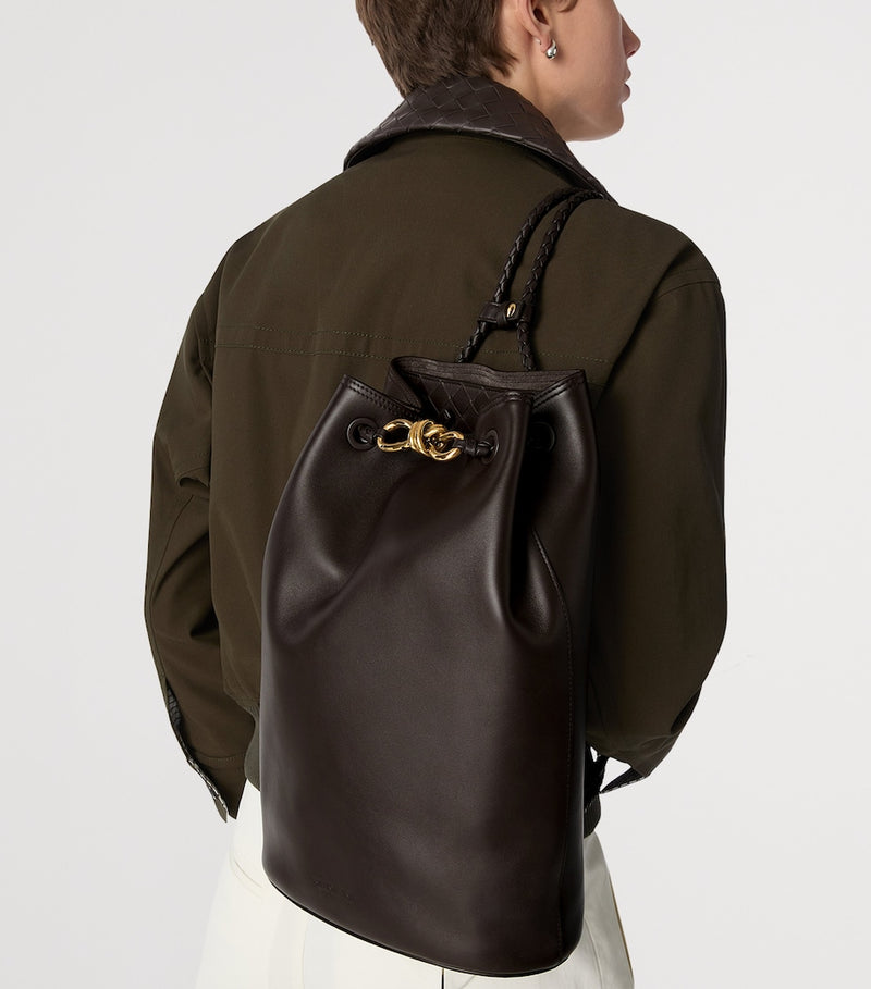 Bottega Veneta Andiamo leather backpack with gold-tone hardware (British brand)