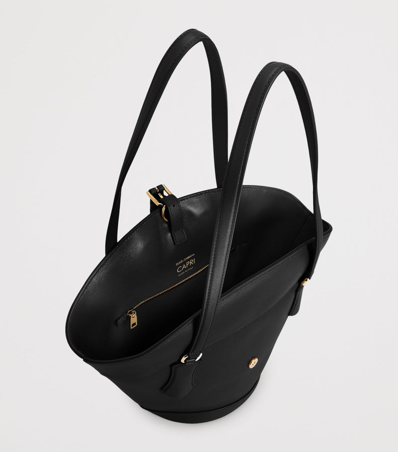 Dolce&Gabbana Capri leather shoulder bag with gold hardware (British brand)