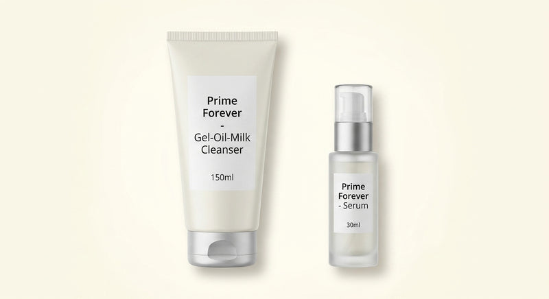 No7 Prime Forever duo serum and cleanser, imported from the UK