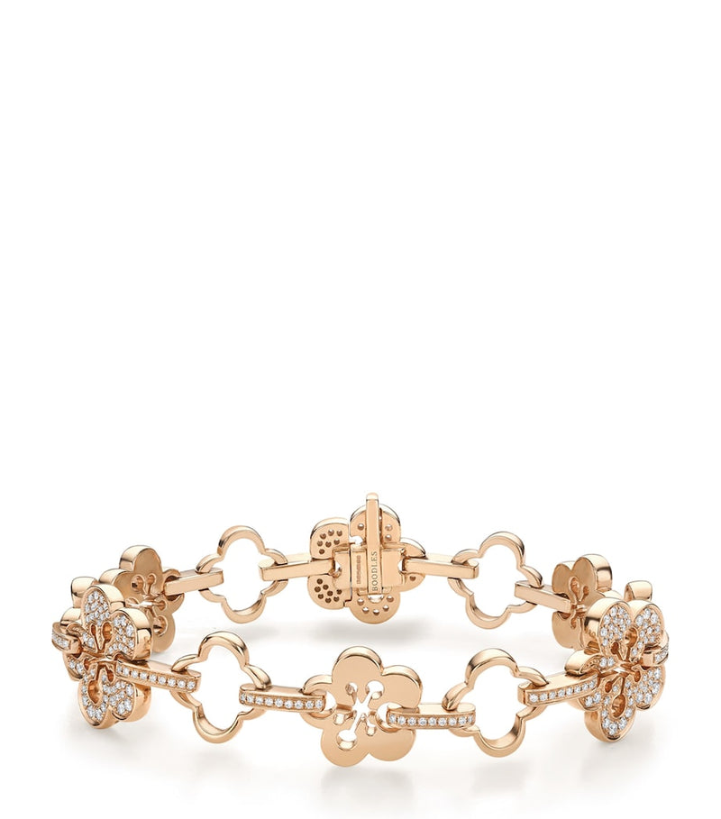 Boodles rose gold diamond blossom bracelet chain 19cm - British product