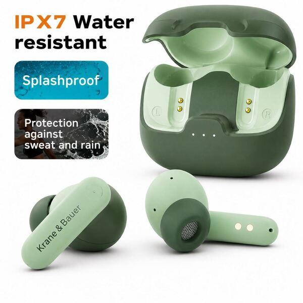 Krane & Bauer Blizzard II wireless earbuds green - British product