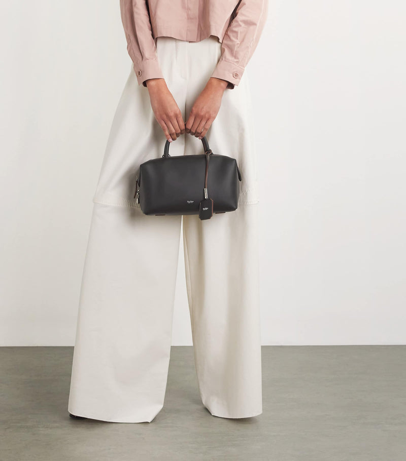 Max Mara leather satchel top-handle bag - British product