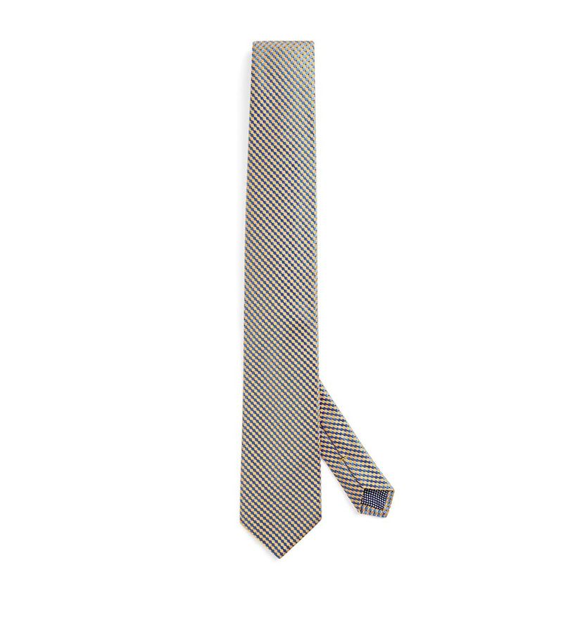 Eton silk geometric tie, imported from the UK