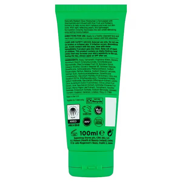 Naturally Radiant Glow Moisturiser 100ml (British brand)