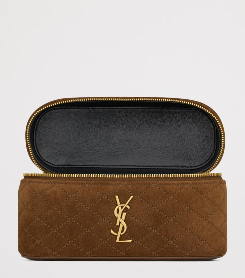 Saint Laurent suede vanity bag, imported from the UK
