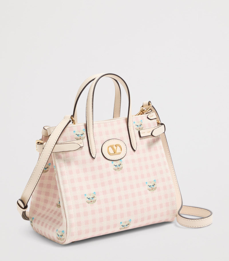 Valentino Garavani Antibes small cotton-linen tote bag, imported from the UK