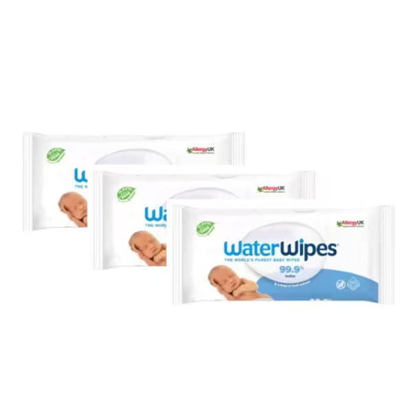Waterwipes sensitive new born biodegradable baby wipes 60 sheets 3 pack (British brand)