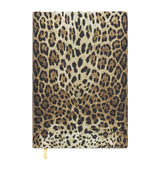 Harrods A5 Notebook with Leopardo Print, Textile Cover, and Gold-Tone Edges- Buy online at McGrocer