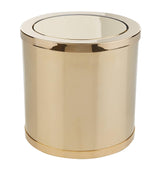 Harrods Mini Cylinder Bathroom Bin with Chrome-Plated Brass and Swivel Lid- Buy online at McGrocer