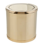 Zodiac mini cylinder bathroom bin with chrome-plated brass and swivel lid (British brand)