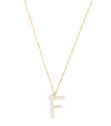 Harrods Sophie Bille Brahe Yellow Gold and Diamond Soprano 'F' Necklace 43cm- Buy online at McGrocer
