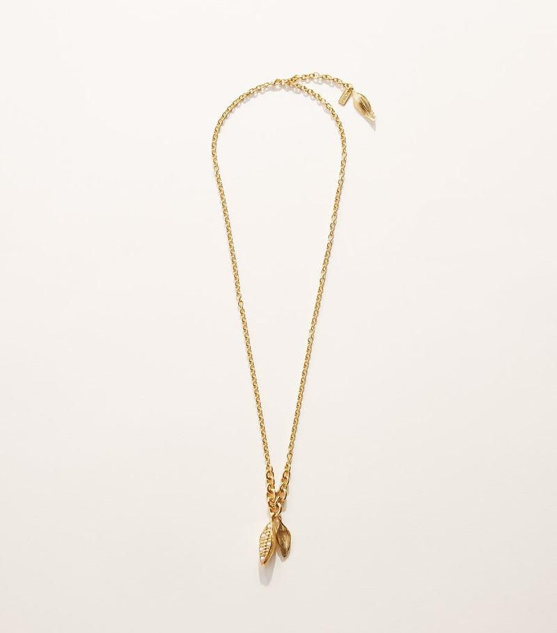 Chloé corn pendant necklace with pearlescent beads 75-81cm - British product