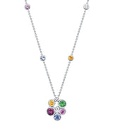 Harrods Boodles Raindance Rainbow Pendant with Diamond, Tanzanite and Gemstones in White Gold- Buy online at McGrocer