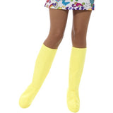 Smiffys GoGo Boot Covers in yellow, UK fancy dress accessory (British brand)