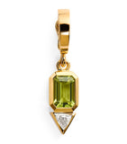 Azlee yellow gold peridot diamond August charm - British product
