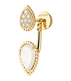 Boucheron Serpent Bohème yellow gold earring with diamond and mother-of-pearl - British product