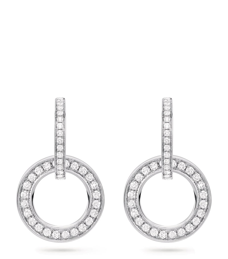 Boodles white gold diamond drop earrings 3cm, UK version