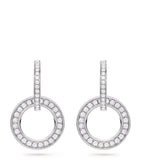 Boodles white gold diamond drop earrings 3cm, UK version