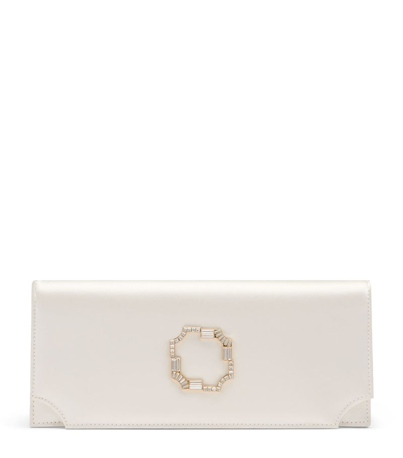 Malone Souliers satin Vivien clutch bag with crystal embellishments - British product