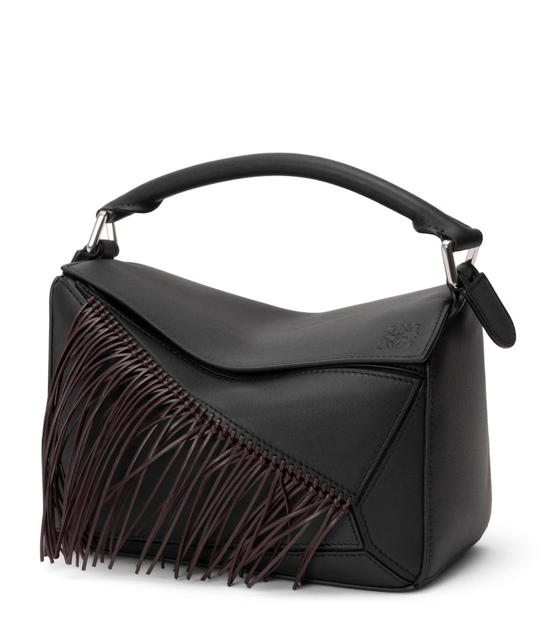 LOEWE small leather puzzle fringed top-handle bag - British product