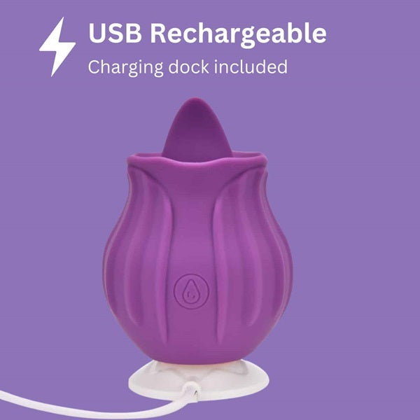 Loving Joy rose licking clitoral vibrator purple (British brand)