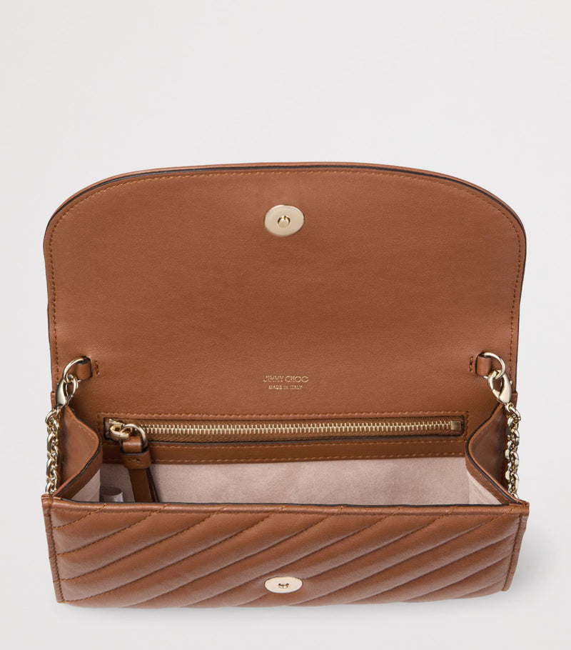 Jimmy Choo Curve quilted leather chain wallet - British product
