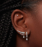 Maria Tash Diamond Eternity Hoop Earring 8mm (British brand)