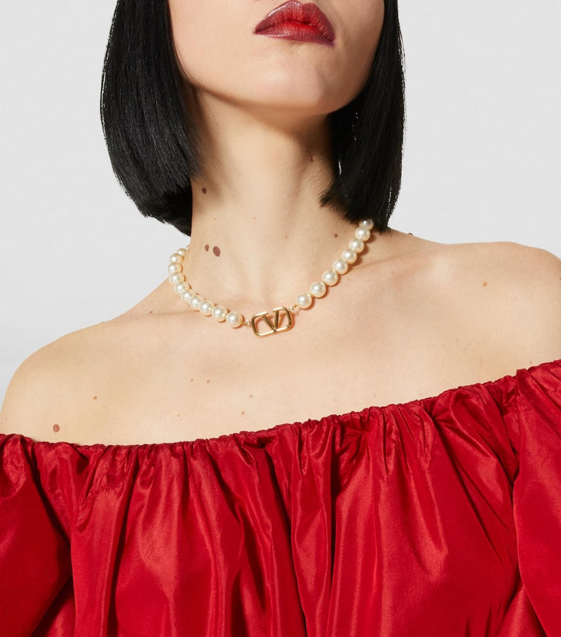 Valentino Garavani faux pearl VLogo Signature necklace (British brand)