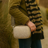 POM vegan leather gold camera shoulder bag, UK version