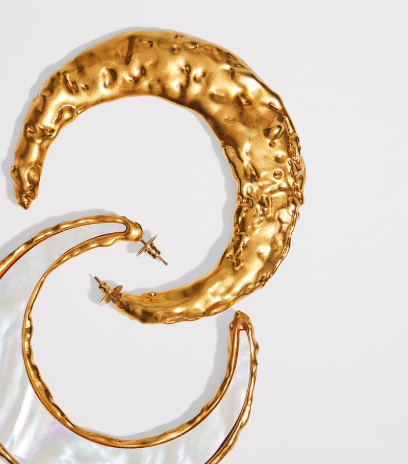 Schiaparelli mother-of-pearl hoop earrings (British brand)