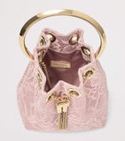Jimmy Choo Micro Bon Bon top-handle bag in pastel lace (British brand)