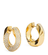 Harrods Engelbert Aurea Spira Creoles Big Yellow Gold and Diamond Spiral Earrings- Buy online at McGrocer