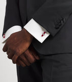 Deakin & Francis sterling silver spinel cufflinks 2.4cm - British product