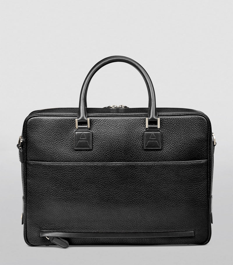 Aspinal of London Mount Street Leather Briefcase Bag (British brand)